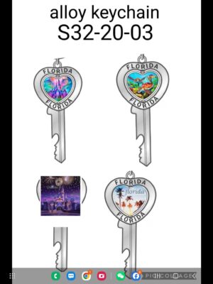 Key Shaped Shaped Key Chain Souvenir (4 Designs)
