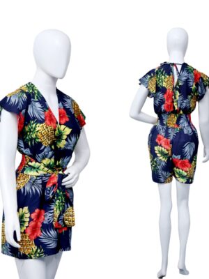 Hawaiian Pineapple Navy and Pineapple White Women Dress Wholesale Dozen Prepack