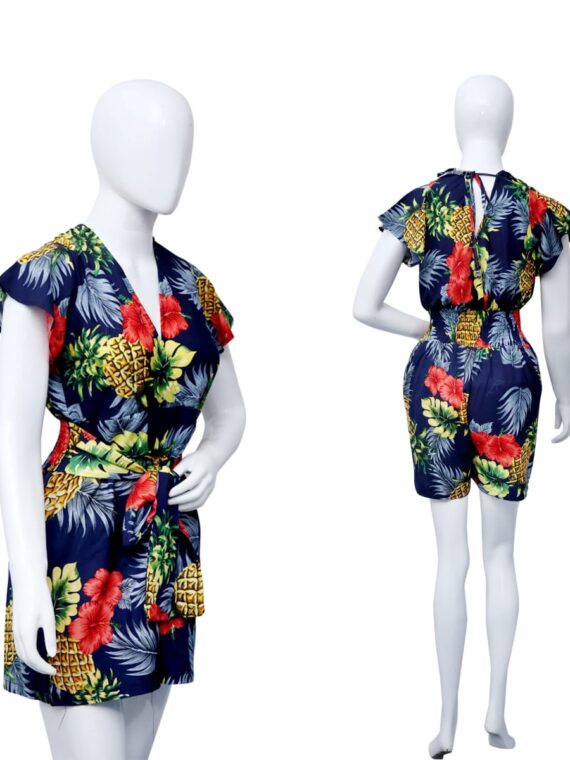 Hawaiian Pineapple Navy and Pineapple White Women Dress Wholesale Dozen Prepack